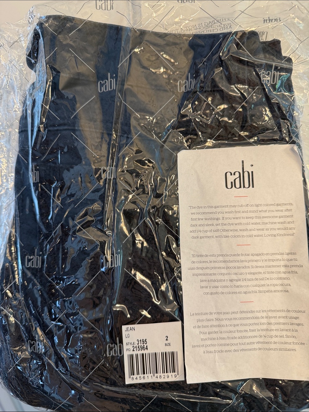 CAbi Women’s Skinny Jeans — Black and Blue Floral Print